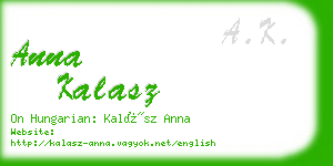 anna kalasz business card